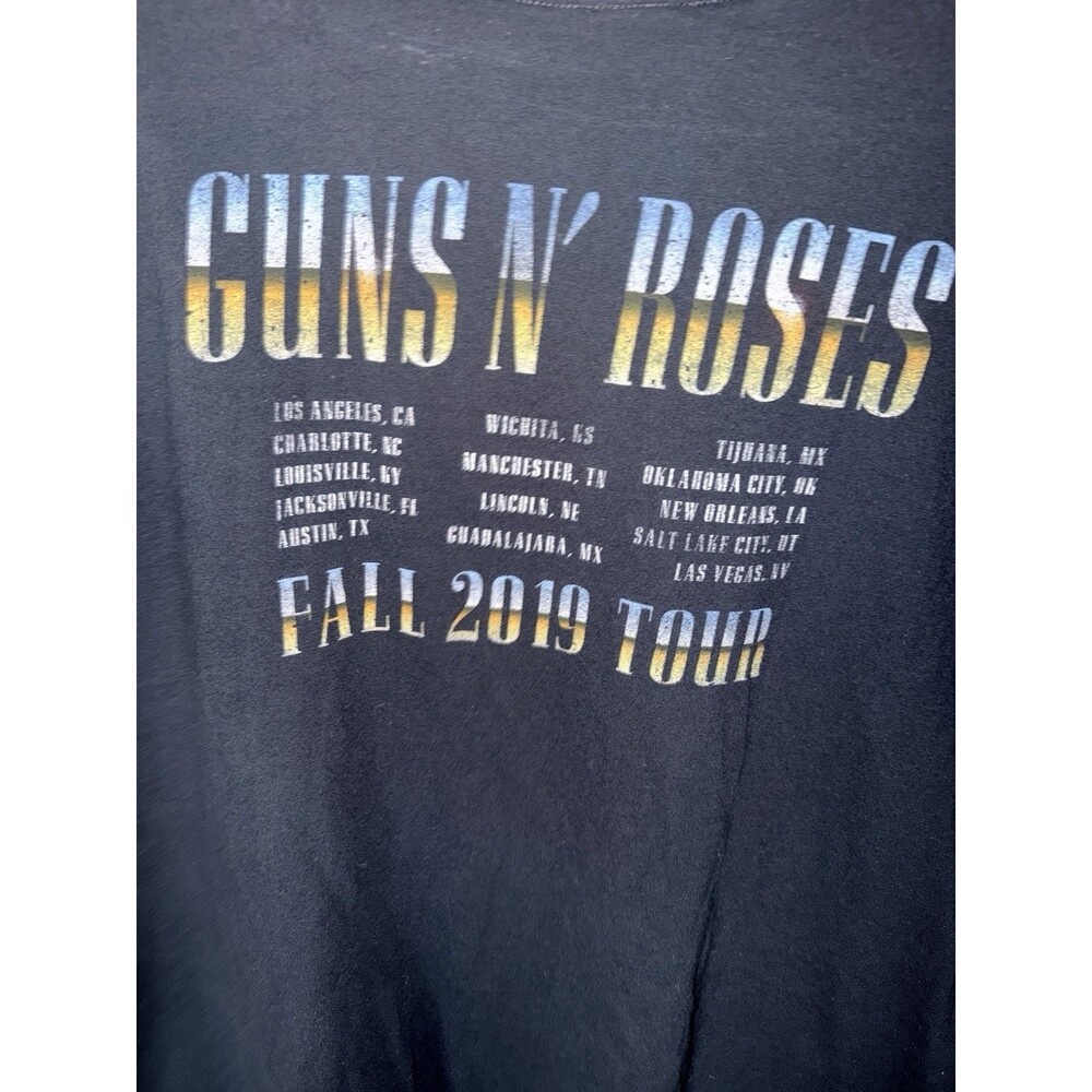GUNS N ROSES Appetite For Destruction Band Tee 3XL Cross T SHIRT Fall 2019 Tour - Picture 5 of 7